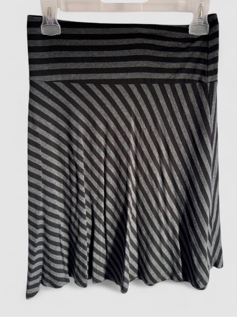 H&M Grey Black Striped A-Line Skirt Size 6